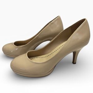 Cityclassified Nude Patent Platform Pumps Round Toe Classic Heels Women’s Size 7